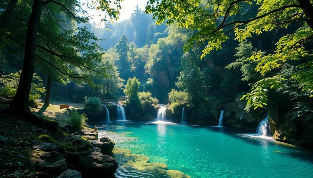 secret lakes and waterfalls